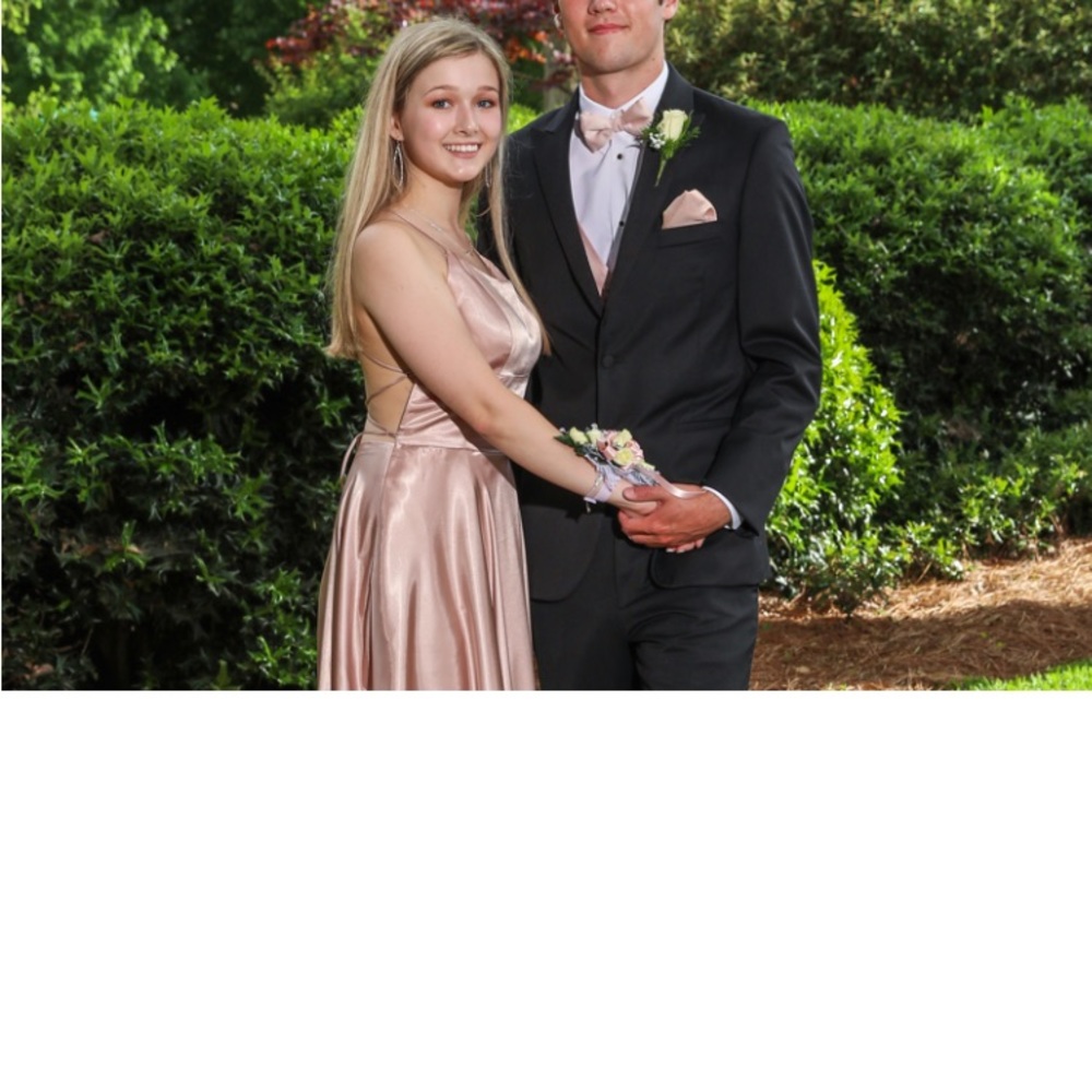 Betsy & Adam size 6 full length formal in blush pink- dry cleaned - Picture 7 of 8
